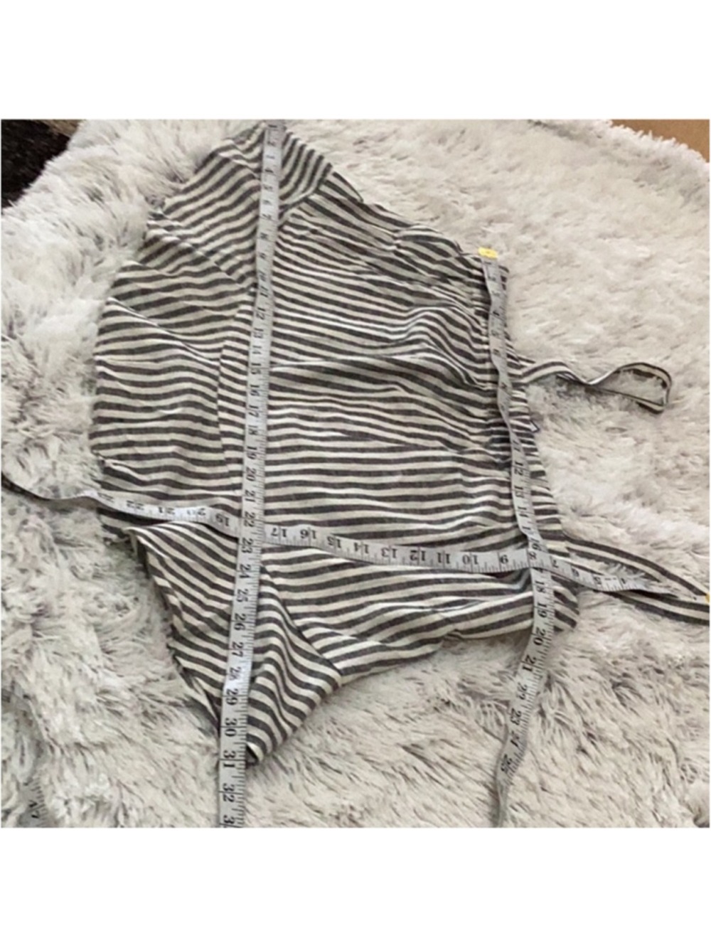 POPSUGAR Striped Linen Blend Crop Tank Top White Black XXL NWT - Picture 5 of 15